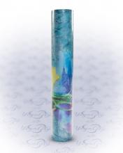 Velúr hatású jógaszőnyeg, lótuszvirág mintás, kék