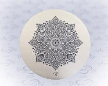 Velúr jógaszőnyeg, mandala mintás, fekete-fehér