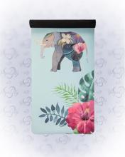 Velúr hatású jógaszőnyeg, elefánt mintás, kék