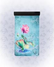 Velúr hatású jógaszőnyeg, lótuszvirág mintás, kék