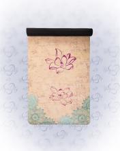 Velúr jógaszőnyeg, lótuszvirág mintás, sárga