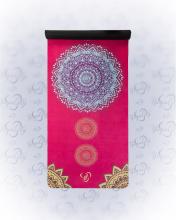 Velúr jógaszőnyeg, mandala mintás, pink